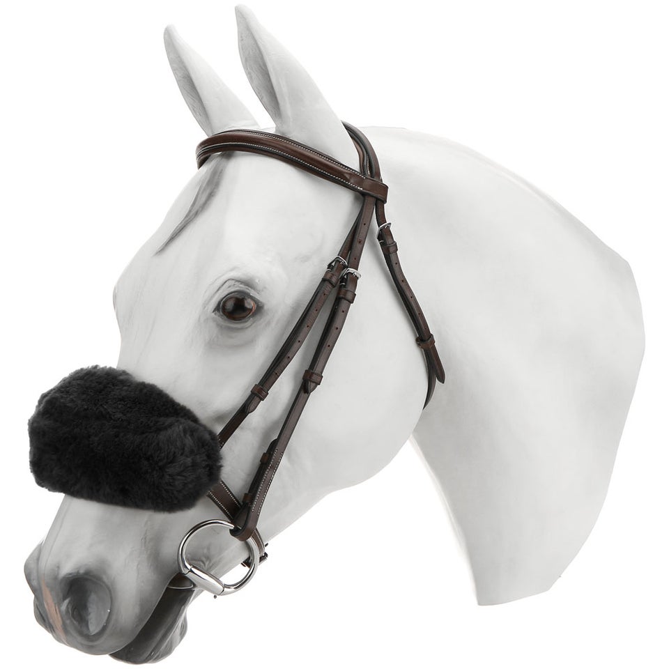 JMS Sheepskin Curved Shadow Roll Noseband Cover Riding Warehouse