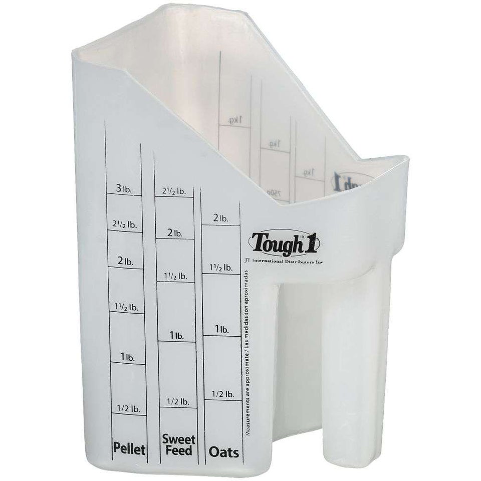 Tough 1 Feed Scoop with Measurements Riding Warehouse