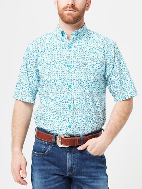 Ariat Mens Kyle Fitted Short-Sleeve Shirt Print