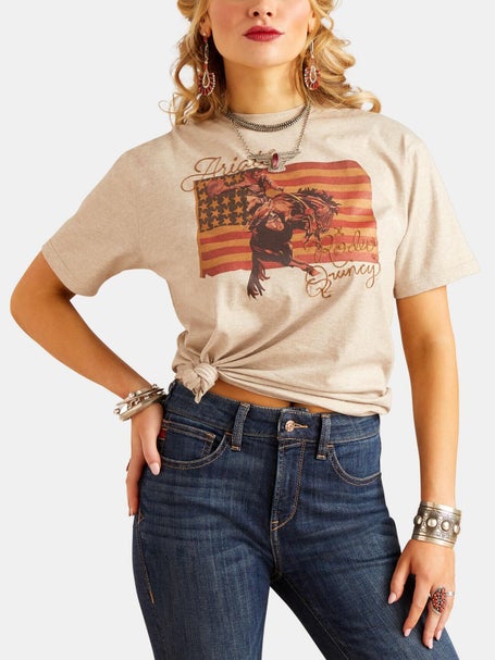 Ariat x Rodeo Quincy Womens Flag Graphic Tee Shirt