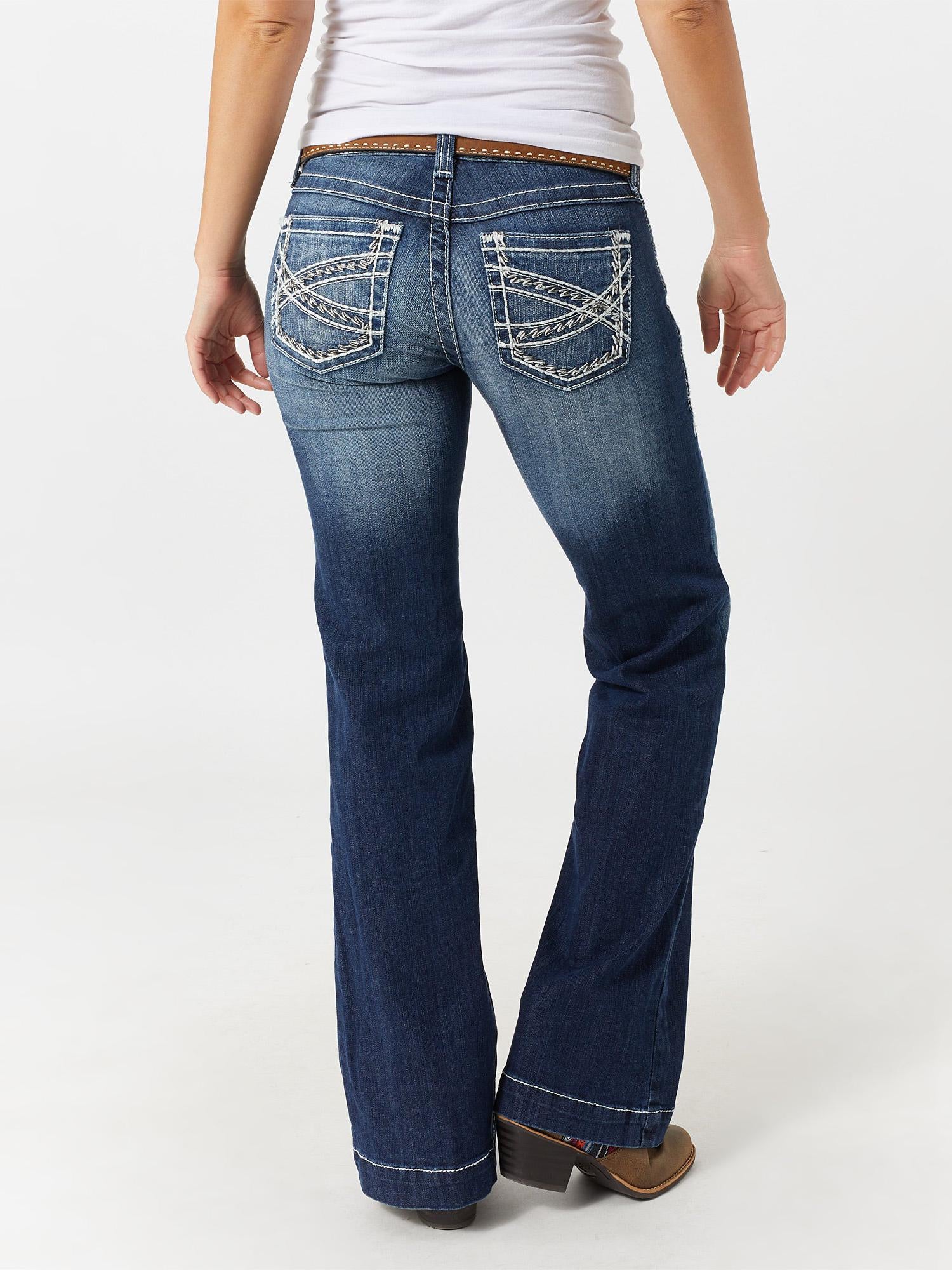 Ariat Women's Entwined Mid-Rise Trouser Jeans-Marine - Riding Warehouse