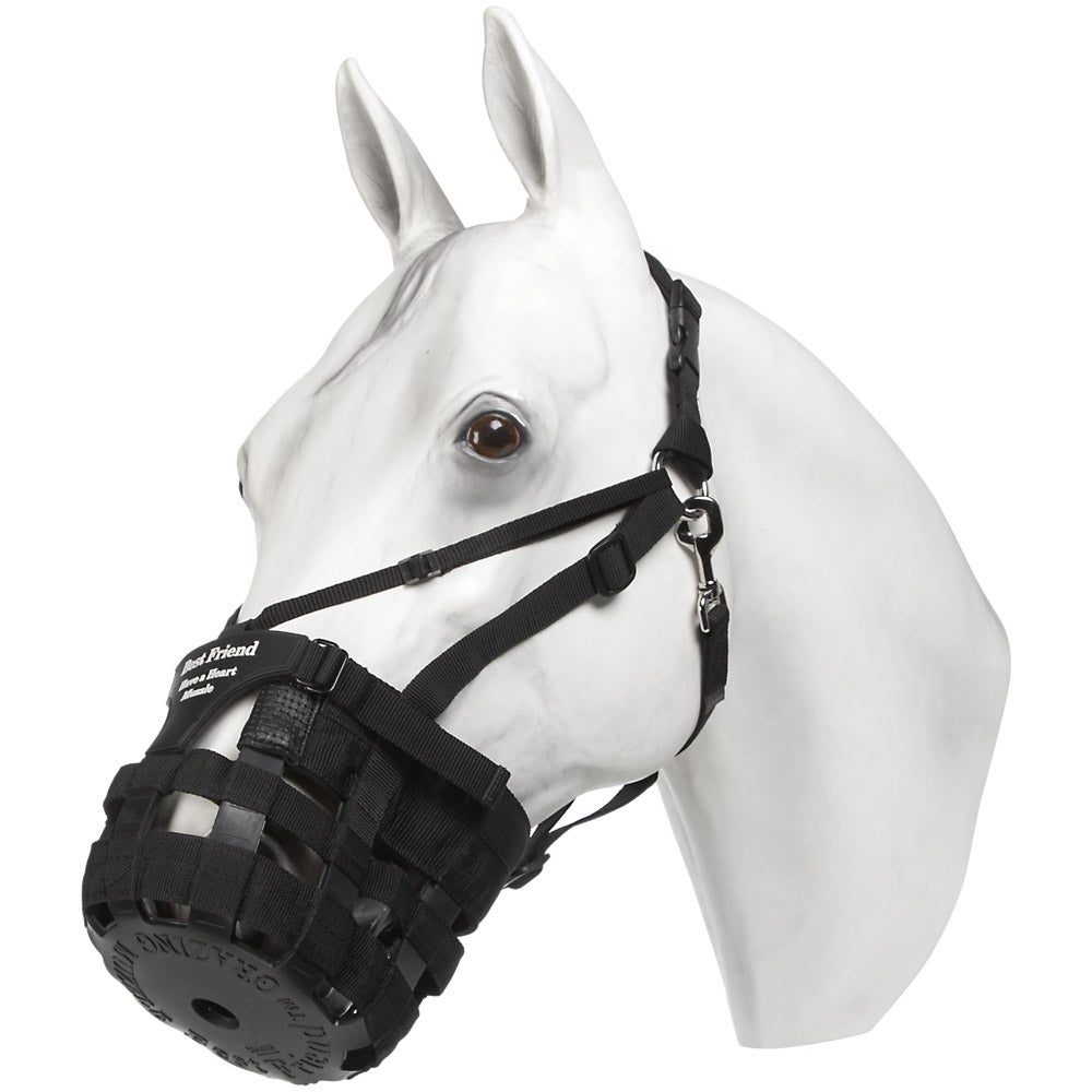 Best Friend Equine Deluxe Grazing Muzzle Size Pony Horse Bf04 Black for sale online 