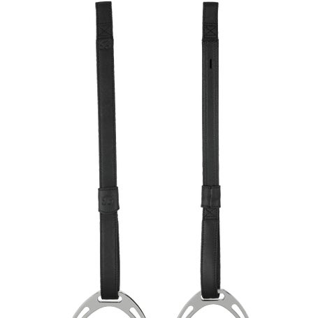 Bates Webbers Stirrup Leathers With Luxe Leather Single Strap Brown/Black 60-80