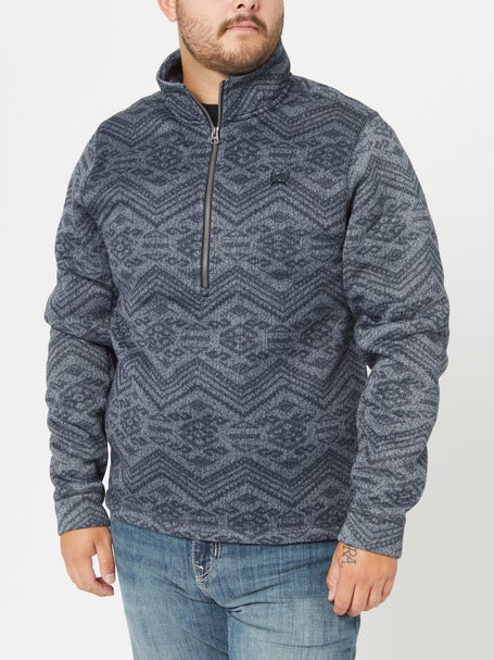 Cinch Mens Printed Sweater Knit Half Zip Pullover 