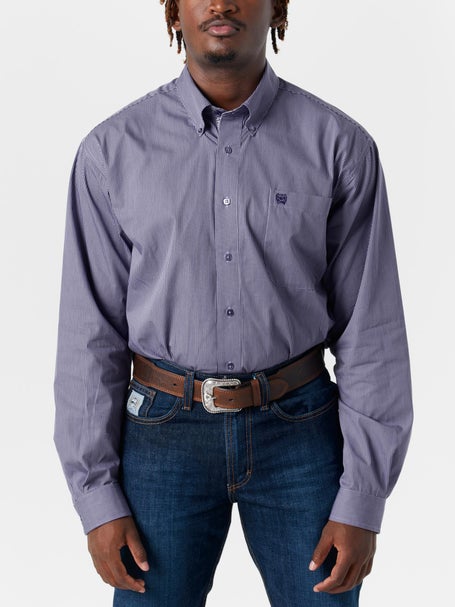 Cinch Mens Classic Plumeria Stripe Long Sleeve Shirt