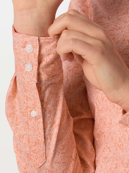 persimmon dress shirt Non-Iron Stretch Blue and Persimmon Floral Print Shirt