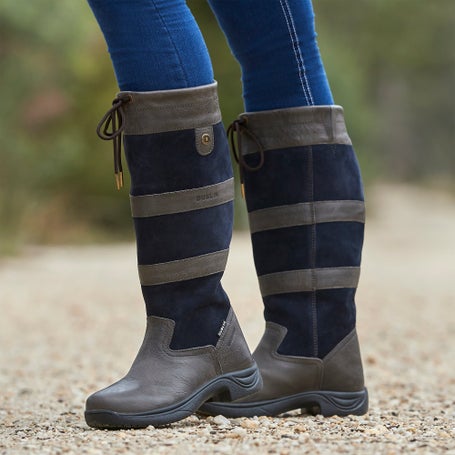 Dublin River III Women's Tall Boots - Charcoal/Navy | Riding Warehouse