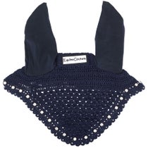 Equine Couture Fly Bonnet w/Crystals Navy Pony
