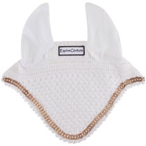 Equine Couture Fly Bonnet w/Lurex Rope White Pony