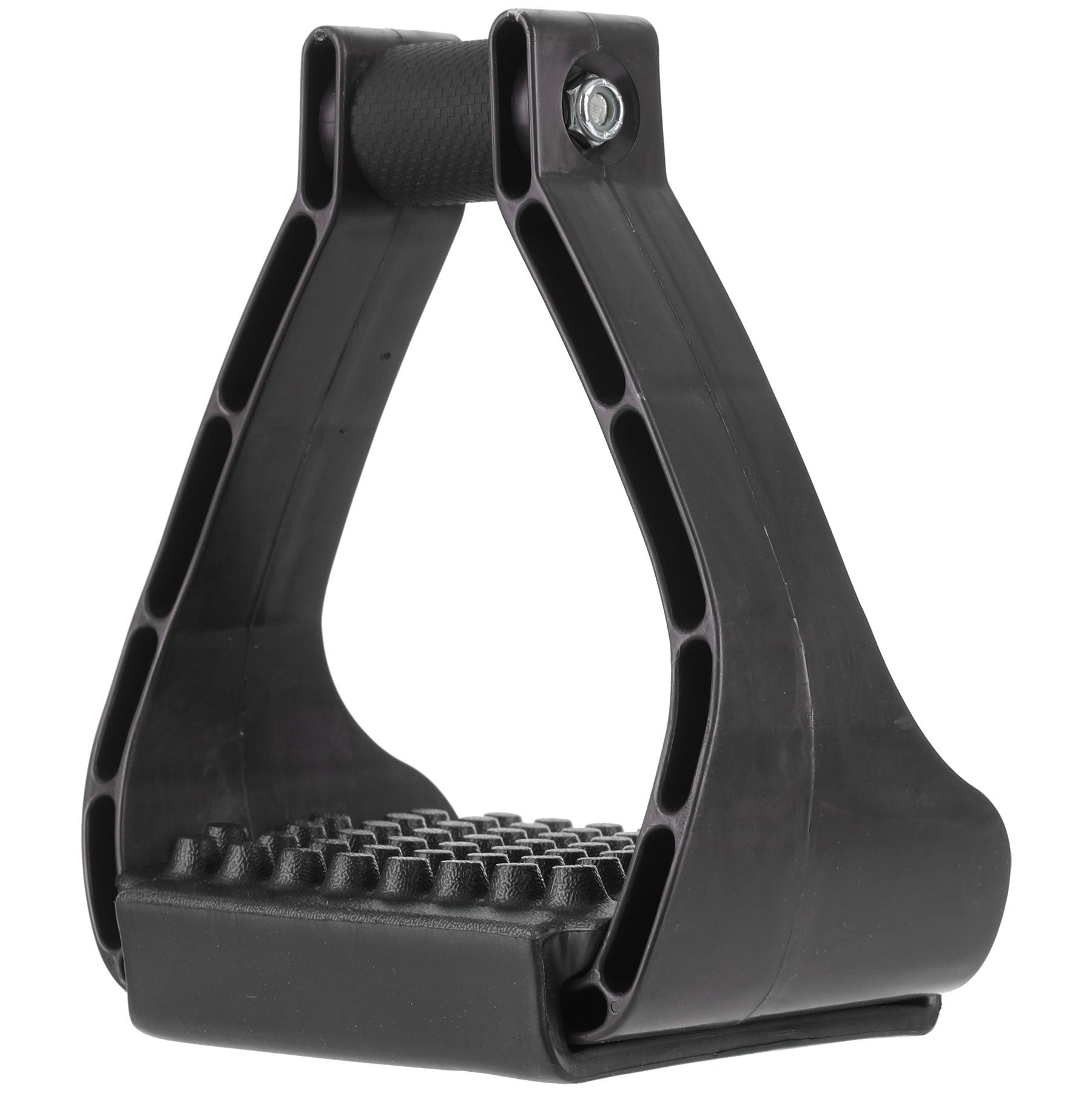 SHOWMAN BLACK Molded Plastic Endurance Stirrups With Rubber 4" Treads! 