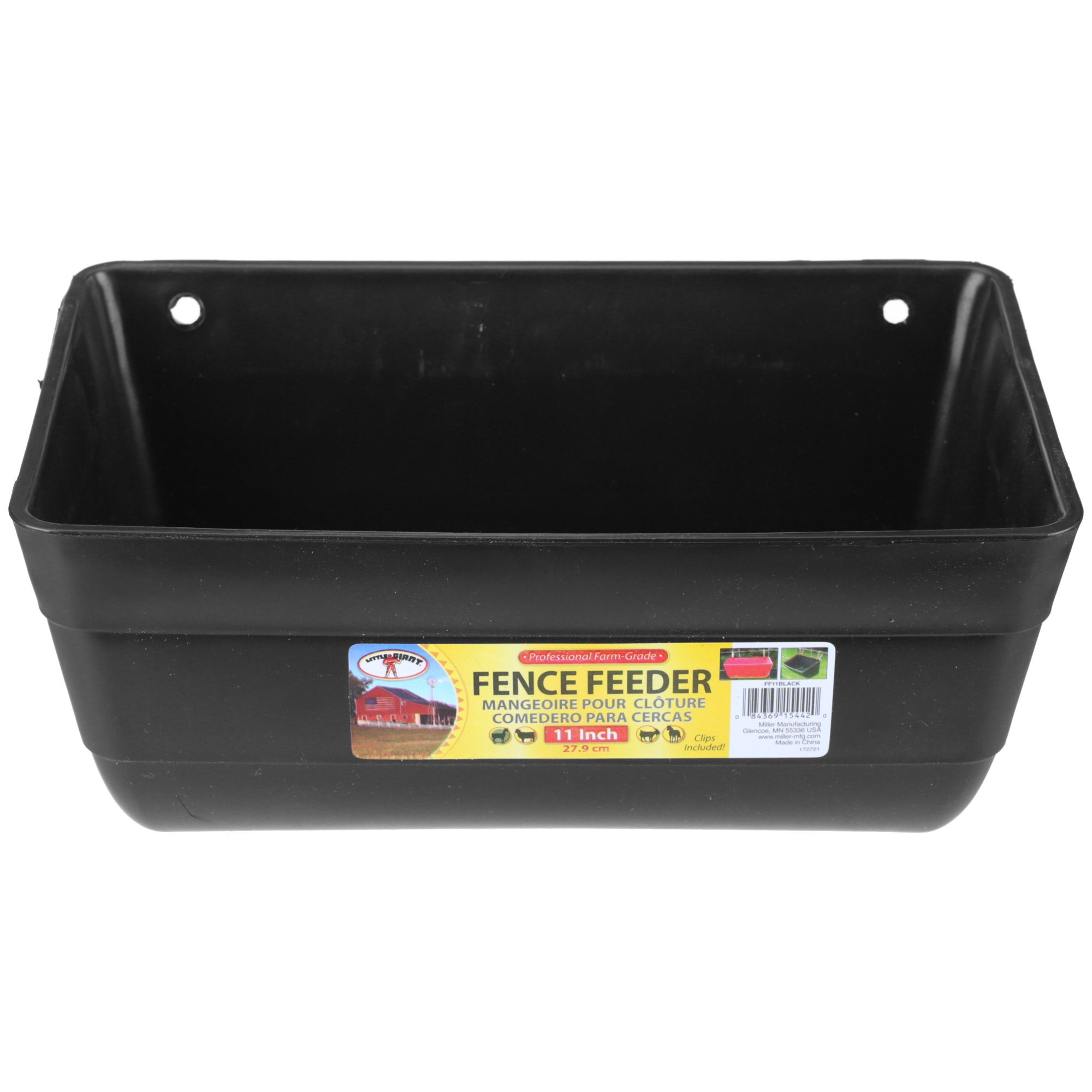 Little Giant Fence Feeder w/Clips Black 11