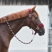Horze Kiel Halter with Fleece Dark Red Pony