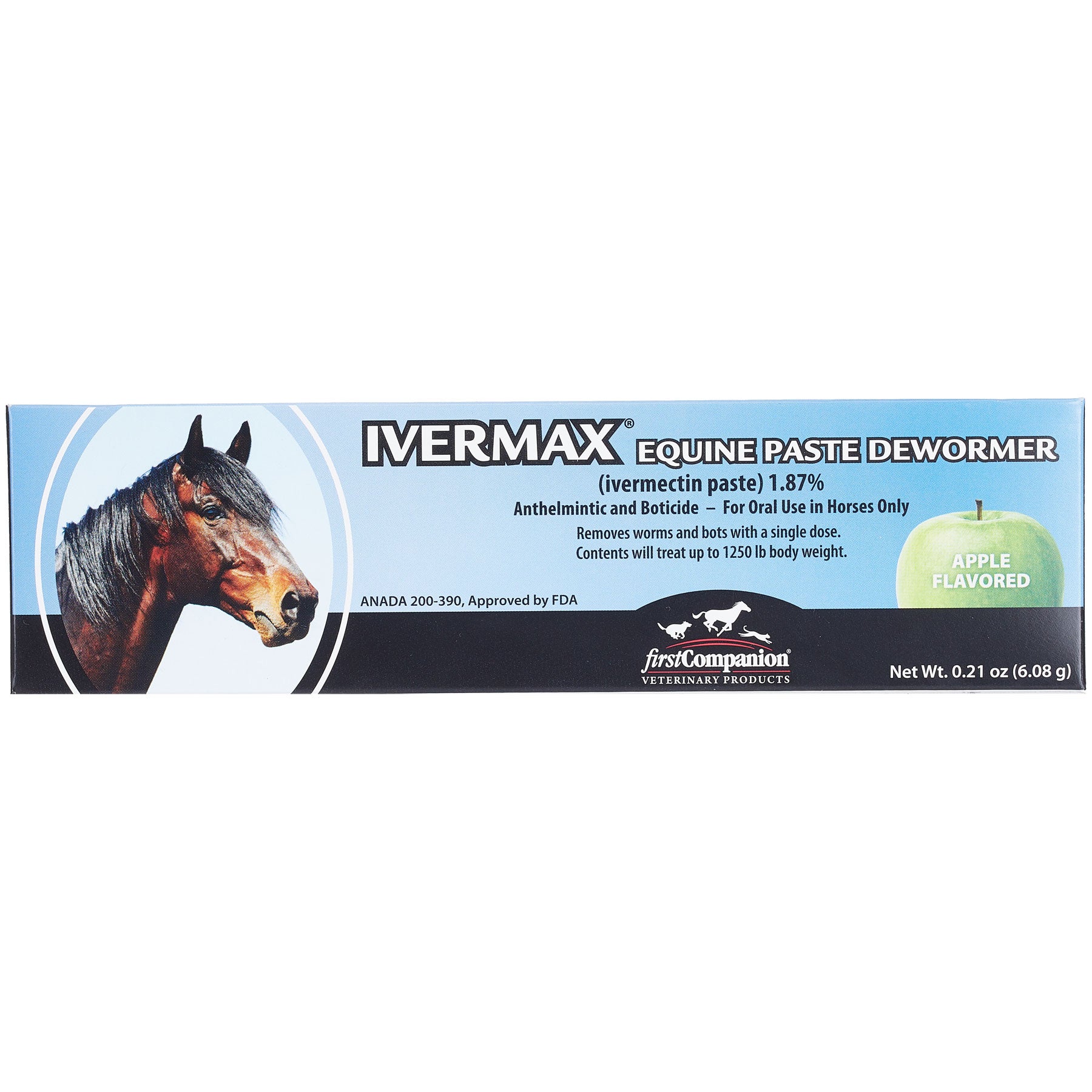 Deworm Wormer Apple Flavor Paste For Horses Removes Worms and Bots 