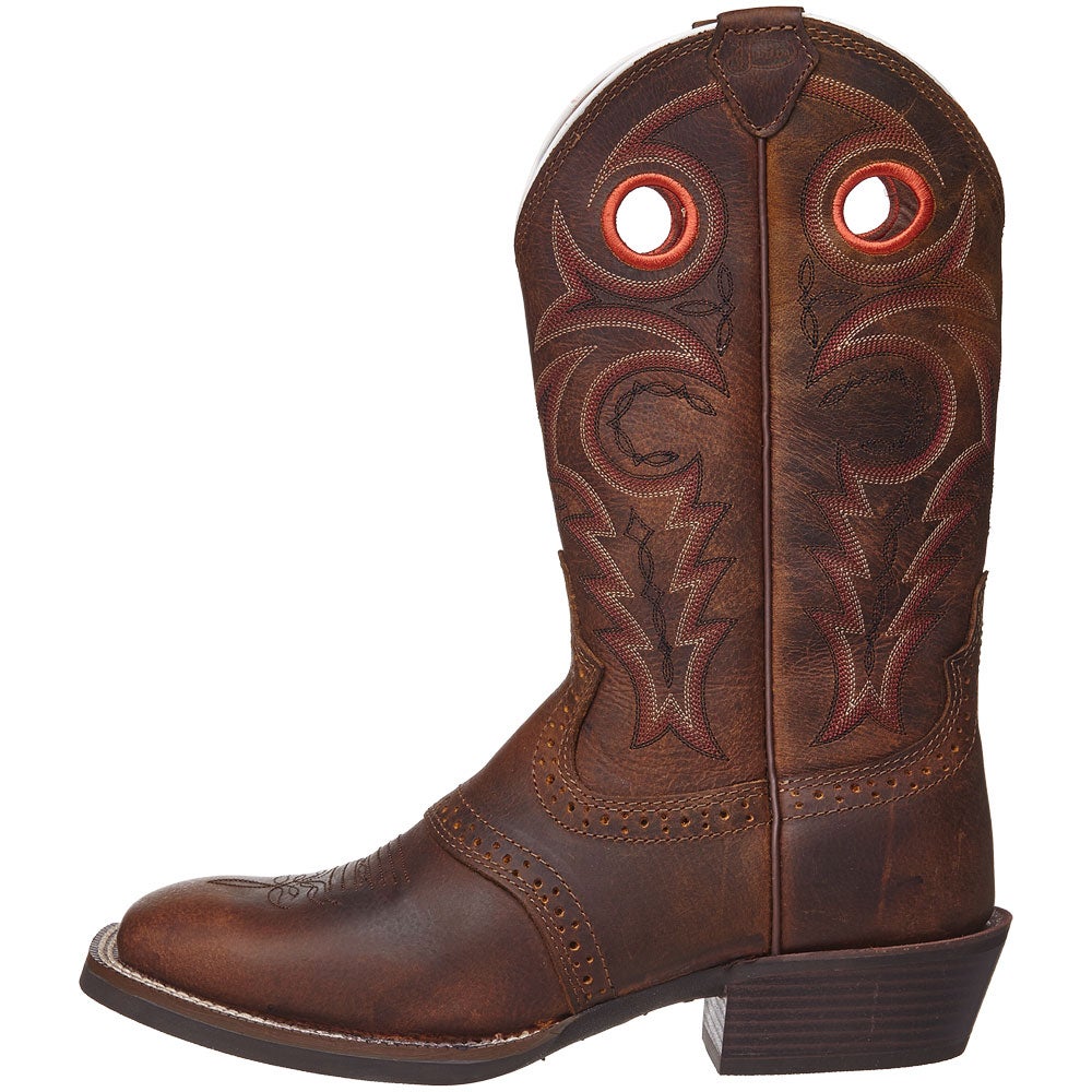 Justin Men's Whiskey Buffalo Silver Cowboy Boots