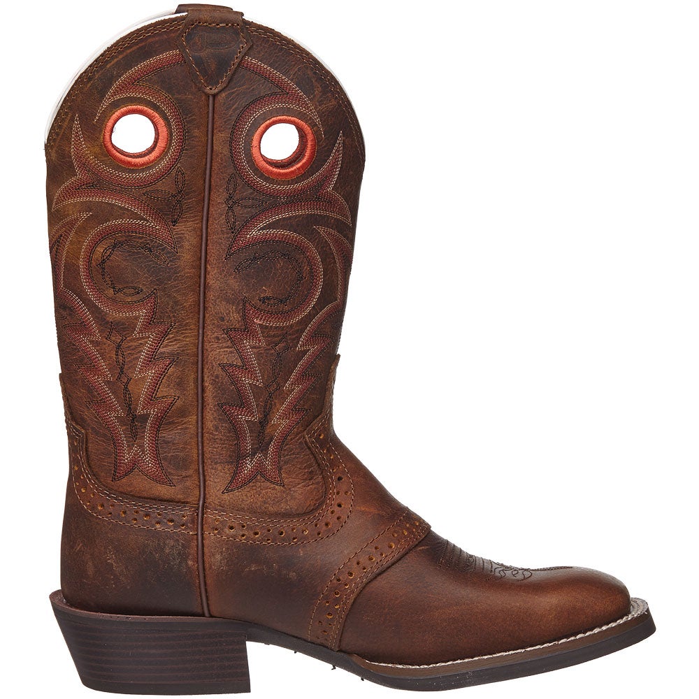 Justin Men's Whiskey Buffalo Silver Cowboy Boots