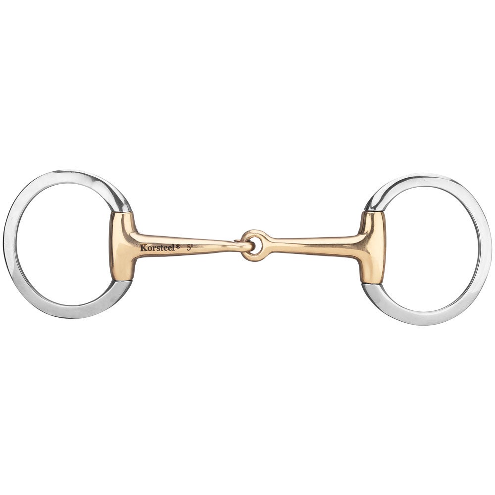 D.A Brand 5" SS Egg Butt Snaffle Bit Ribbed Copper Mouth Horse Tack 