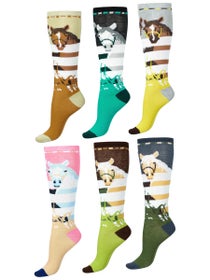 Kelley & Co Adult Tall Socks At The Fence - 6 Pack