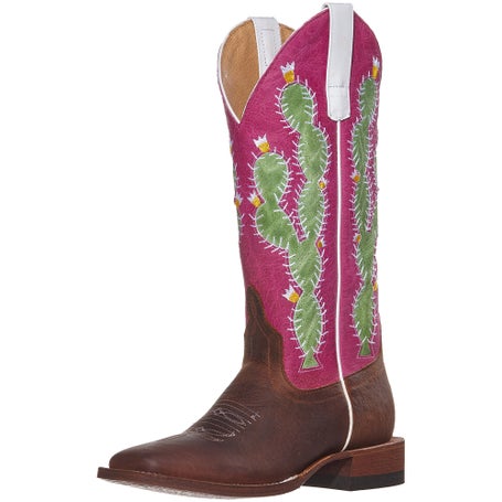 Macie Bean Prickled Pink Cactus Womens Cowboy Boots
