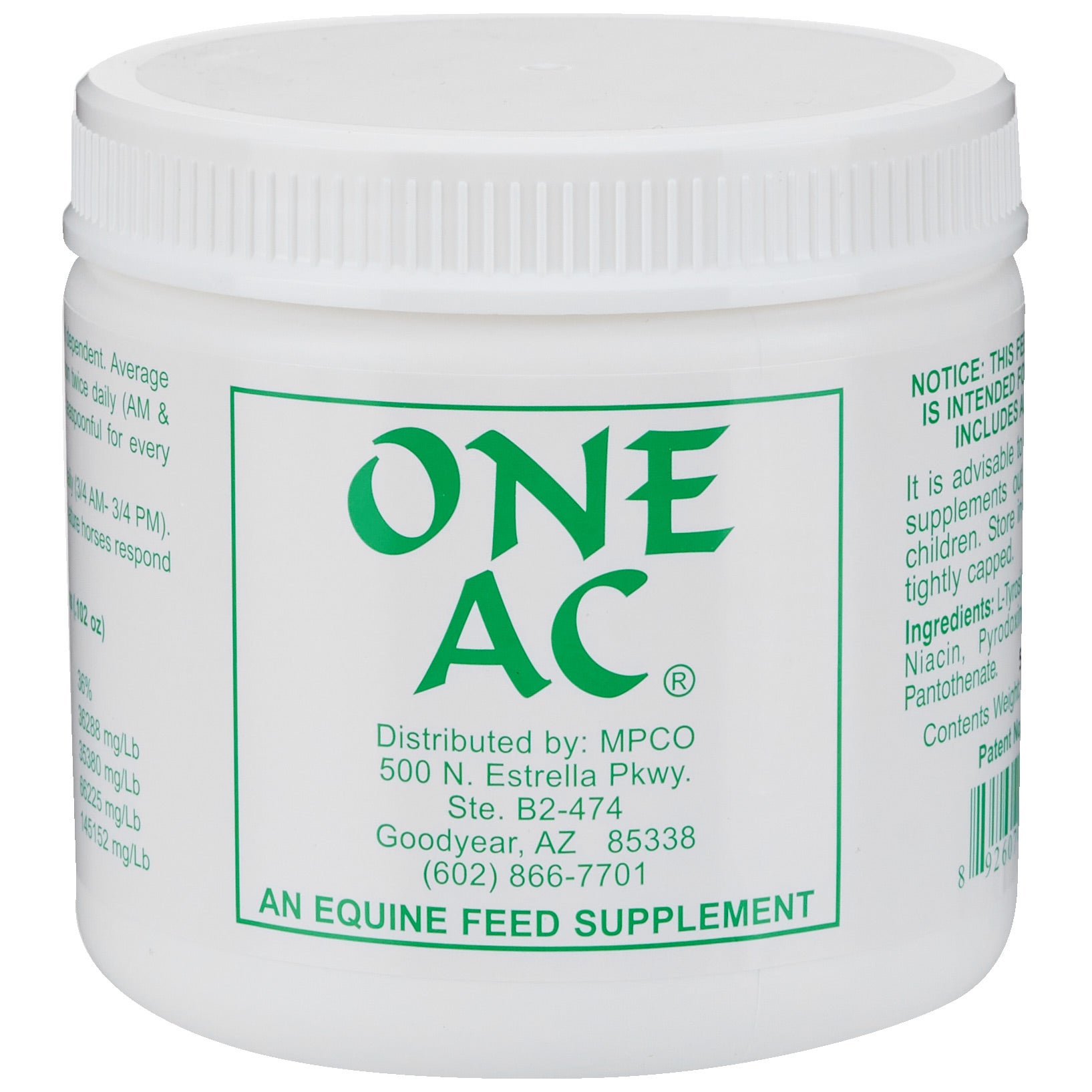 One AC Nutritional Feed Anhidrosis Support Supplement Riding Warehouse