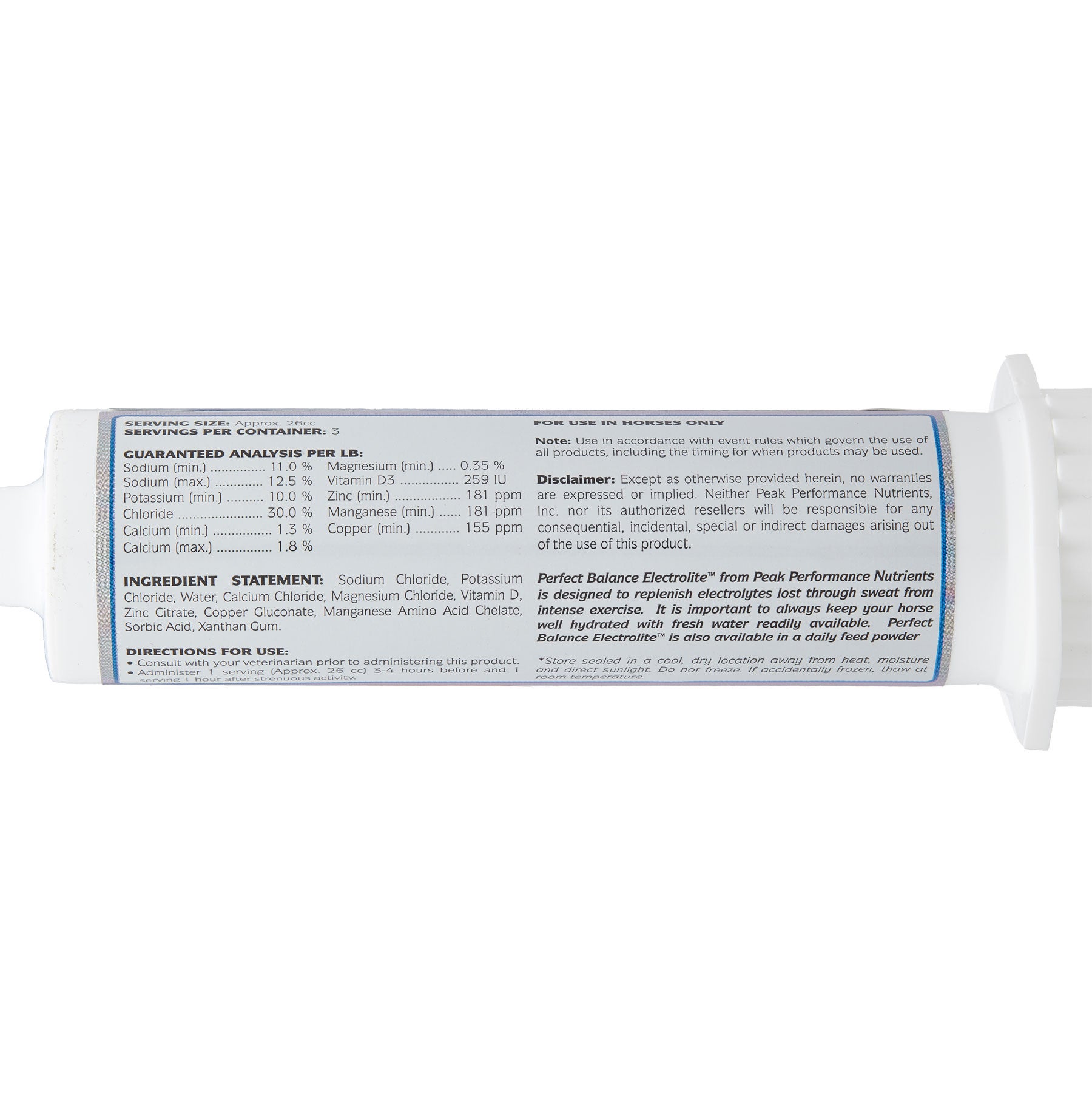 electrolyte paste for horses