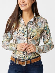 Royal Highness Ladies Button Western Show Shirt-Print