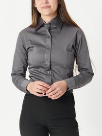Royal Highness Ladies' Button Shirt w/Zipper Dark Grey