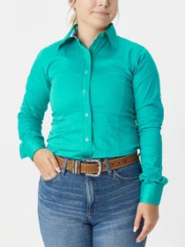 Royal Highness Ladies' Button Shirt w/Zipper Teal Green