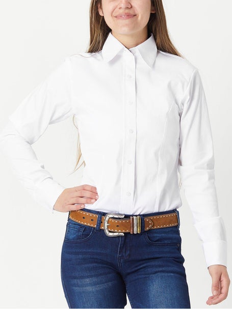Royal Highness Ladies Button Shirt w/Zipper White
