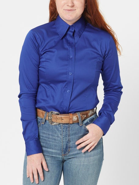 Royal Highness Ladies Zip & Button Shirt French Blue