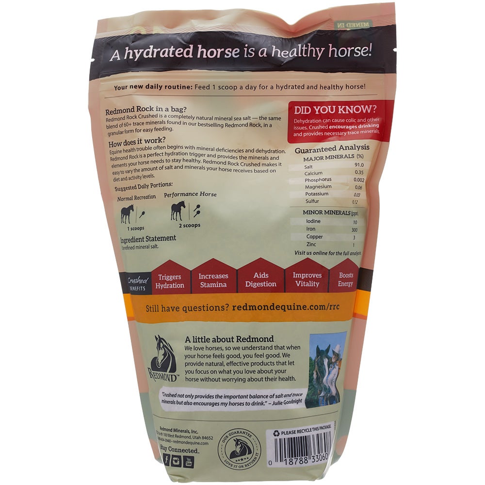 Redmond Rock Crushed Daily Red Mineral Salt 5lbs Riding Warehouse