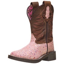 Smoky Mountain Kids' Ariel Pink Glitter Cowboy Boots