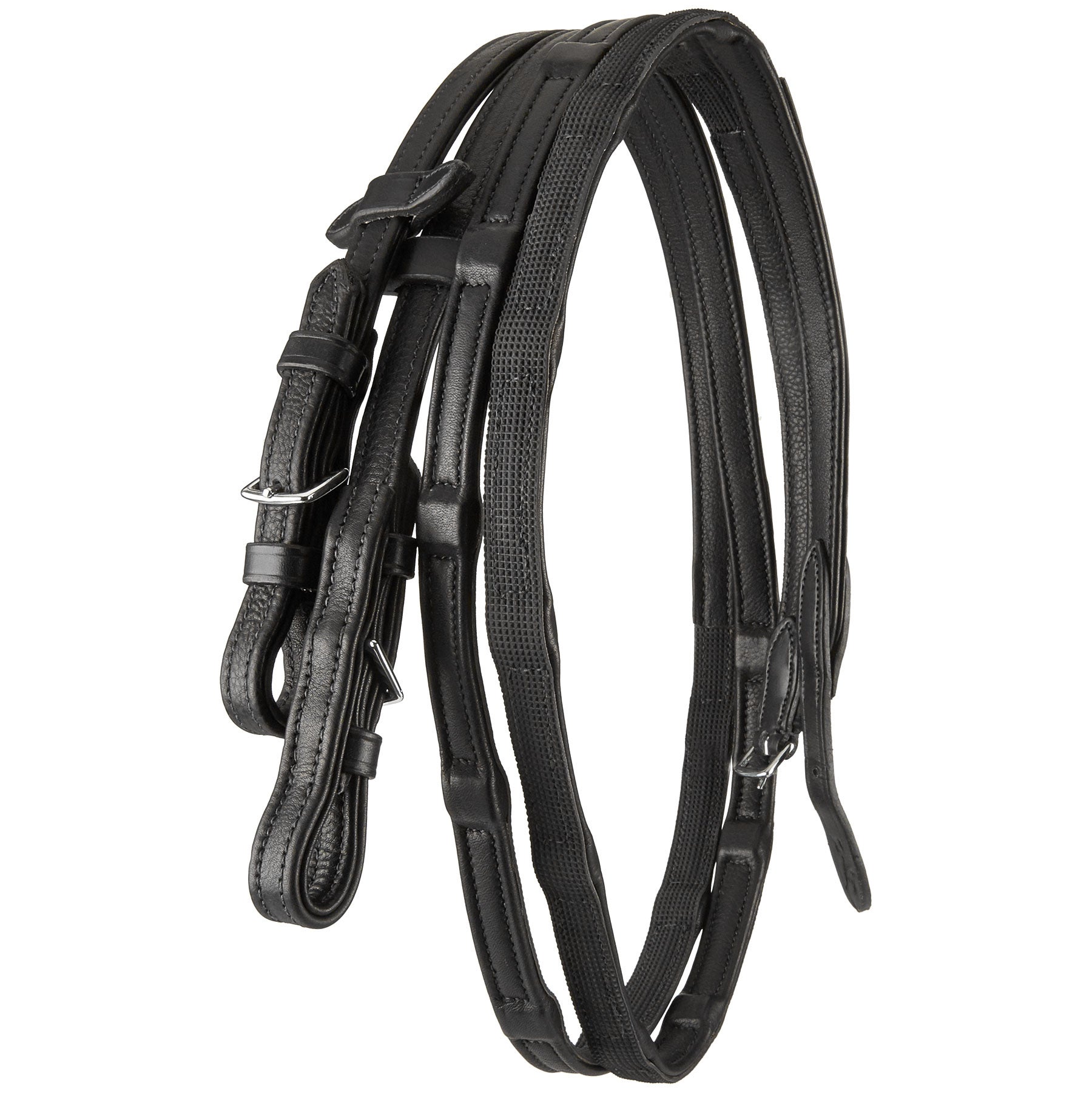 Schockemohle DuraSoft Leather Rubber Grip Reins w/Stops Riding Warehouse