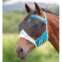 Shires Fine Mesh Earless Fly Mask Teal Pony