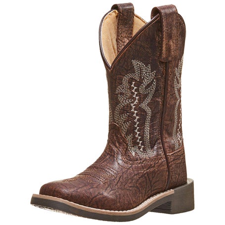 Smoky Mountain Kids Leather Square Toe Cowboy Boots
