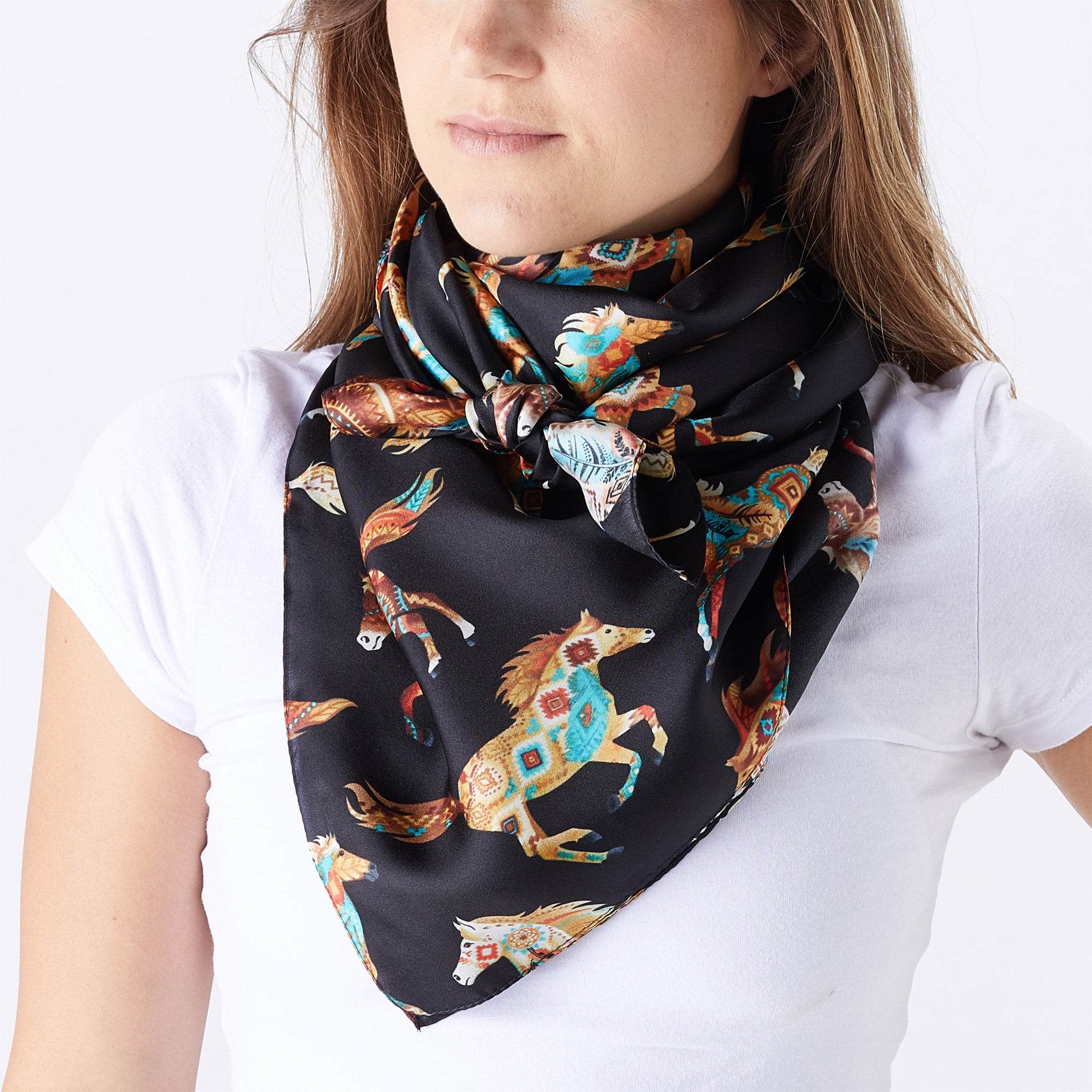 Silk Patterned Wild Rag Scarf 34" x 34"