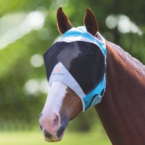 Shires Fine Mesh Fly Mask w/Ear Holes Teal Pony
