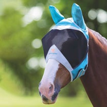 Shires Fine Mesh Fly Mask w/Ears Teal Pony