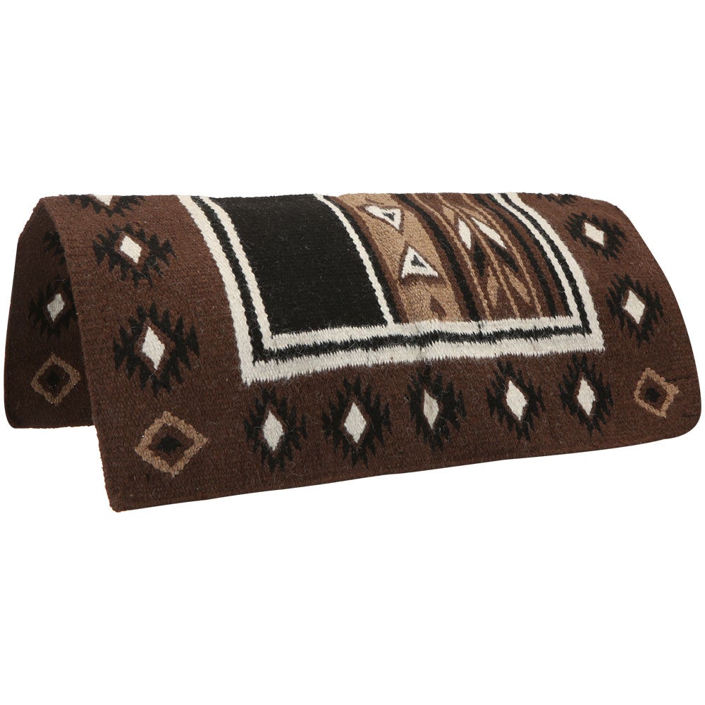 Navajo Western Saddle Pad NZ Wool Thick Fur Padding back 34" x 36" Bull embroide 