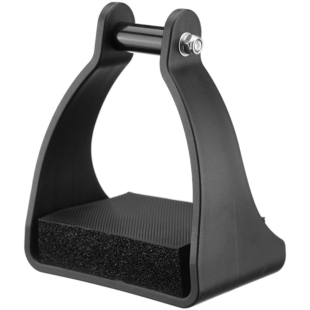 SHOWMAN BLACK Molded Plastic Endurance Stirrups With Rubber 4" Treads! 