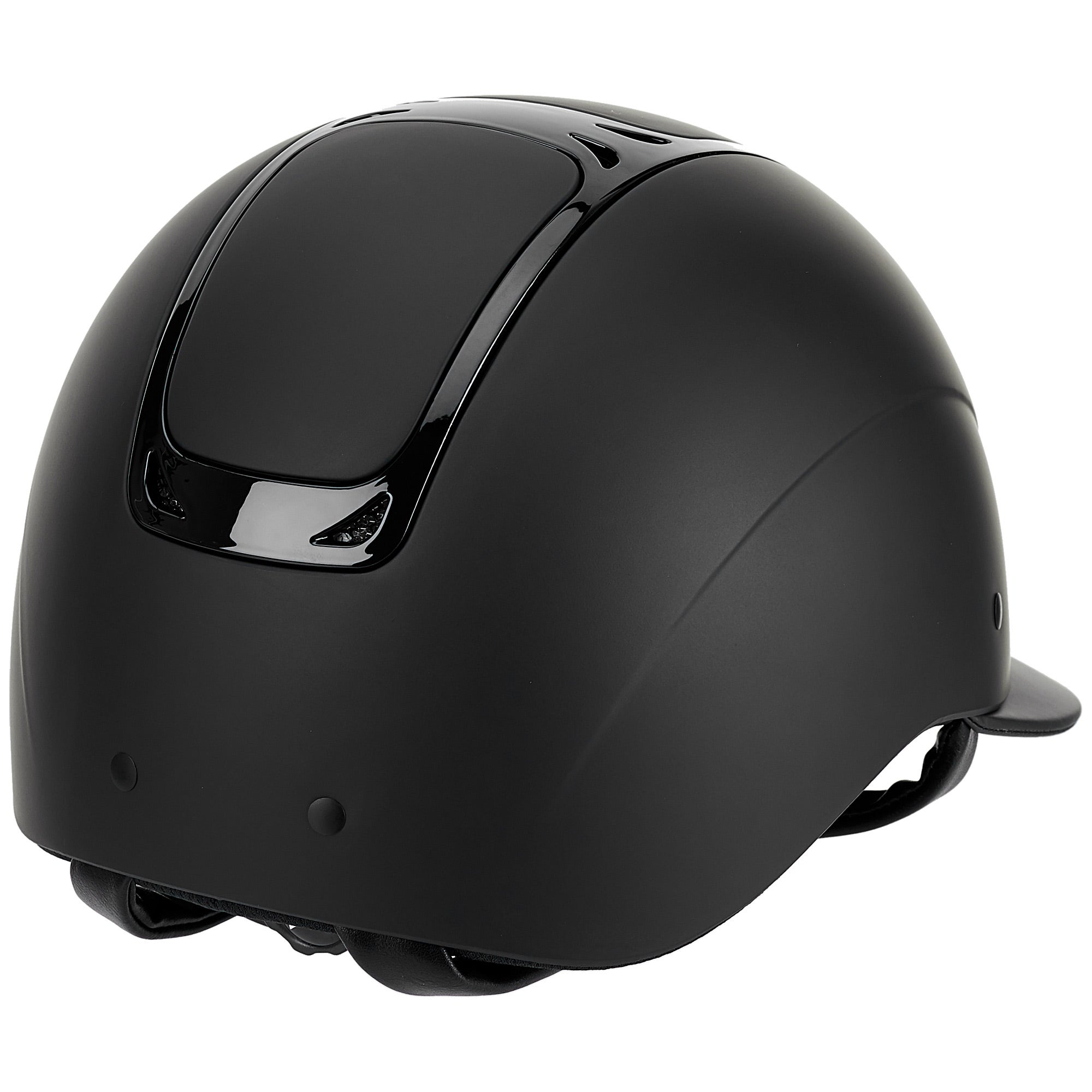 Tipperary Royal Black Matte Gloss Trim HelmetWide Brim Riding Warehouse