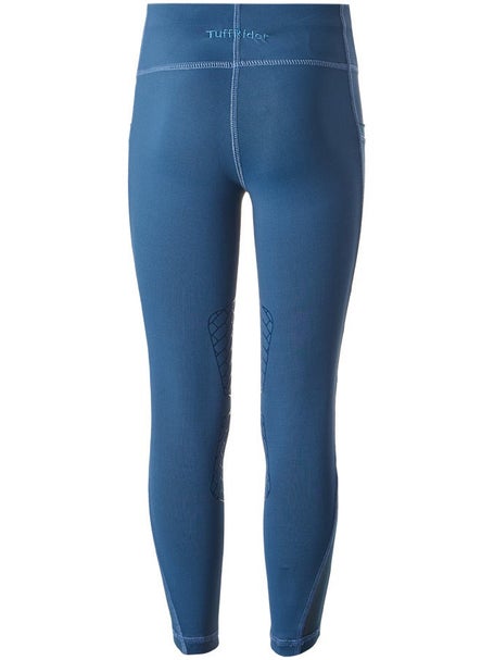 TuffRider Minerva EquiCool Tights For Children - UV Protection, Silicone Knee Patches, Mesh Pockets