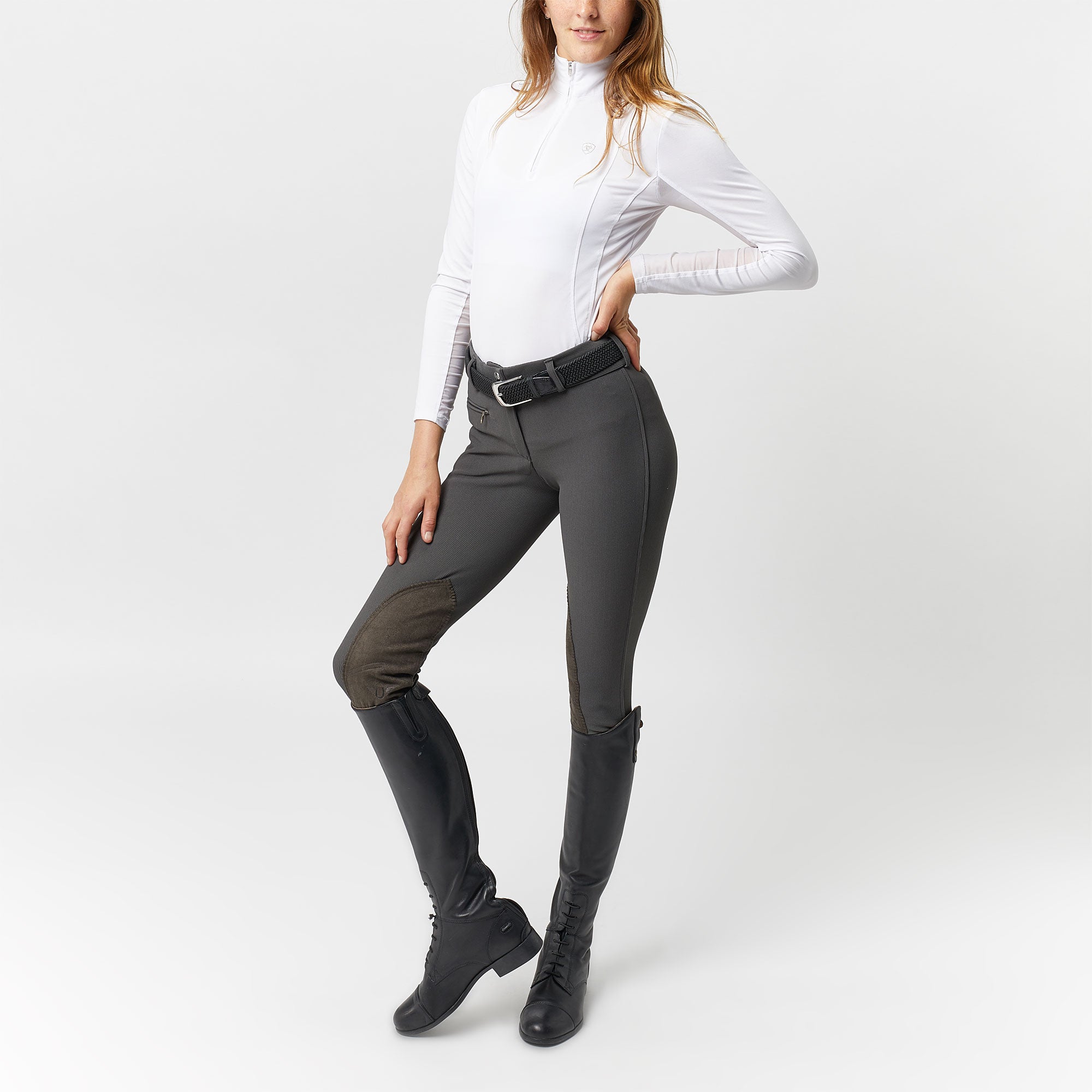 TuffRider Women's Ribb Wide Waist Kneepatch Breeches