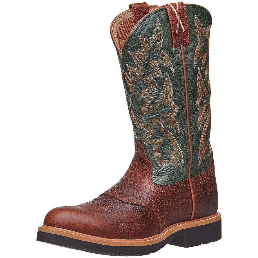 Twisted X Men's Cowboy Work Boots-Pebble/Dark Green