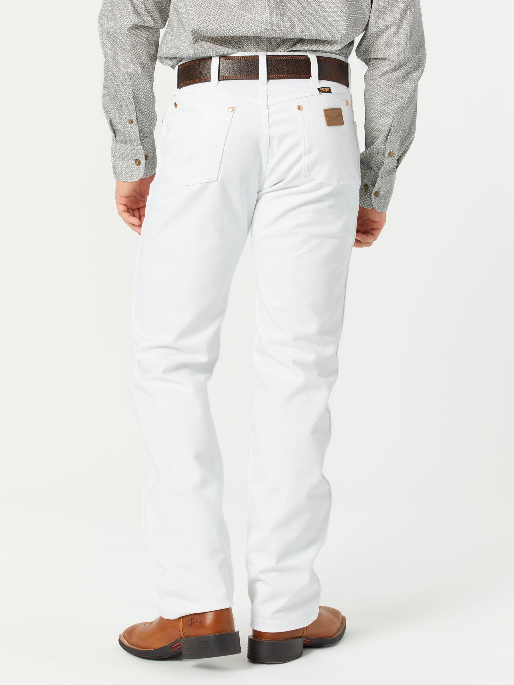 Wrangler 13MWZ 4H & FFA Men's White Denim Jeans - Riding Warehouse