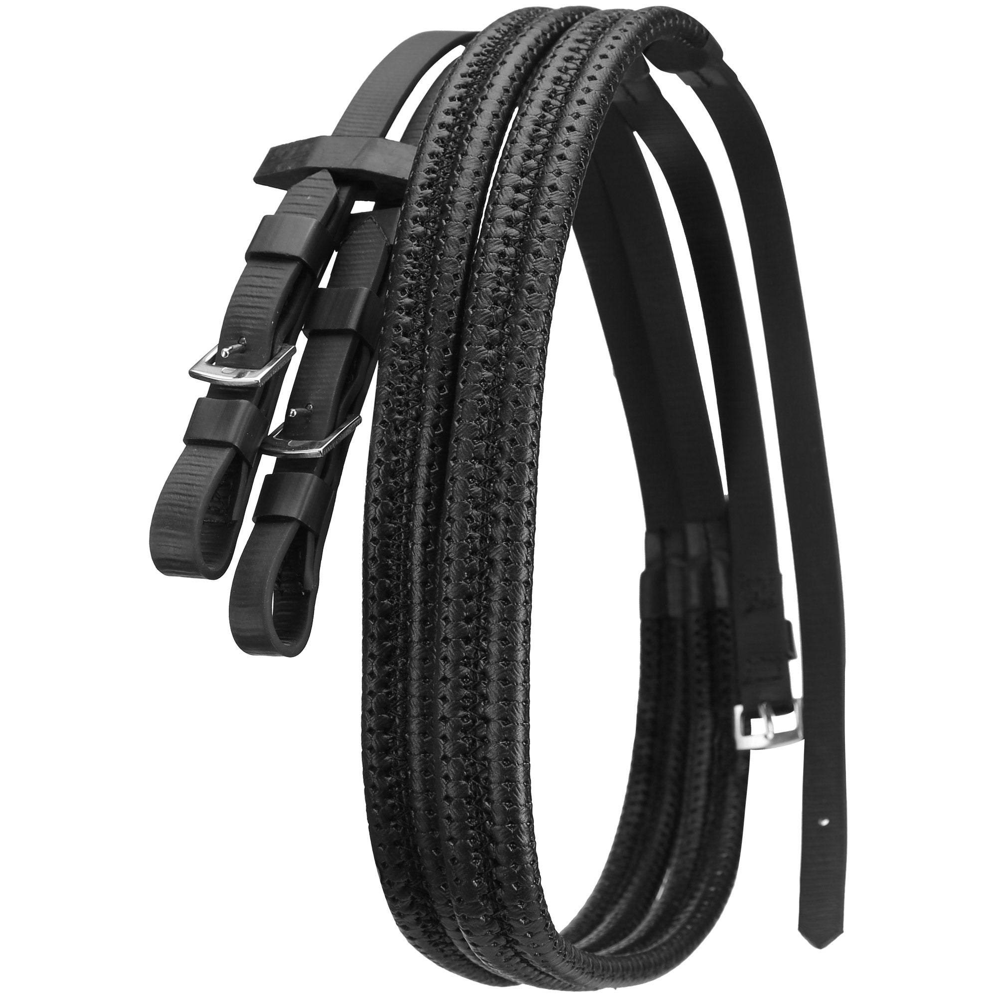 gee tac  QUALITY SOFT LEATHER RUBBER GRIP REINS ALL SIZES FULL BROWN 
