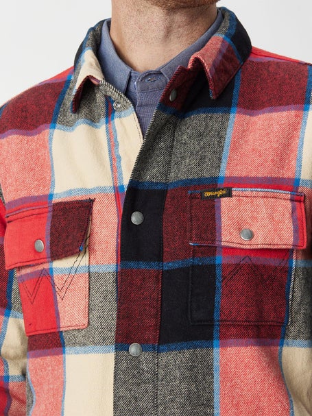 Wrangler Men's Sherpa Lined Flannel Shirt Jacket | Riding Warehouse
