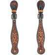 Weaver Turquoise Cross Floral Tooled Ladies Spur Straps