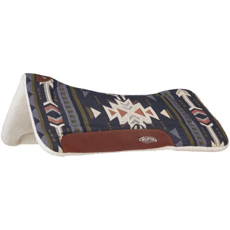 Tough 1 Square Saddle Pad With Fleece Bottom - Horse Riding Pad With Leather Wear Guards