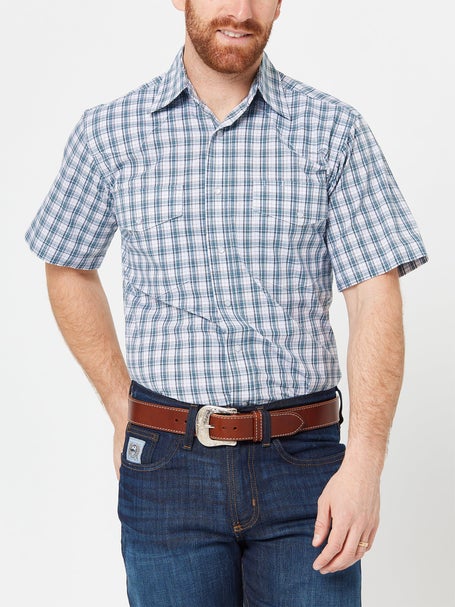 Wrangler Mens Wrinkle Resist Western Short Sleeve Shirt