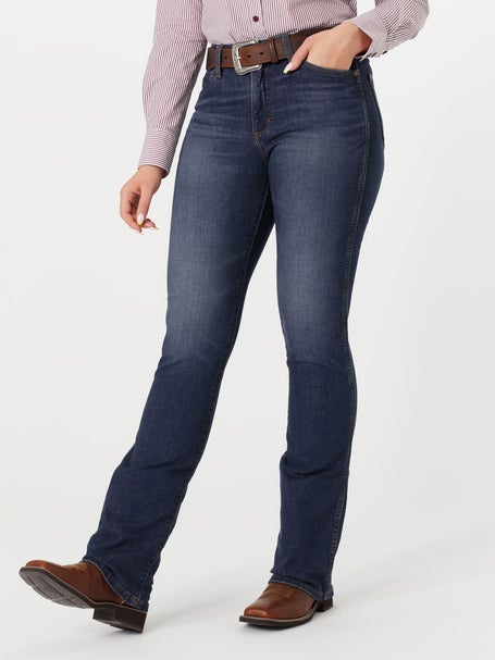 Wrangler Womens Retro High-Rise Slim Boot Green Jean